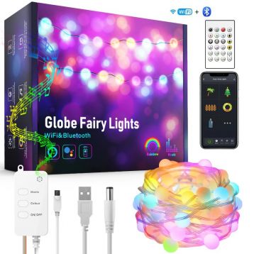 Розумна WiFі мультикольорова новорічна гірлянда 10 м Tervix Pro Line Fairy Lights WiFi (632010)