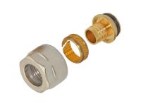 Гайка с ниппелем Ø17 х 2,0 х 3/4" никель (ПЭ) GENERAL FITTINGS (330080N051720A)