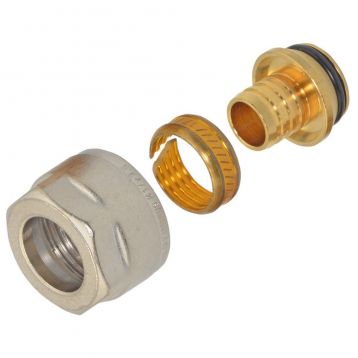 Гайка с ниппелем Ø17 х 2,0 х 3/4" никель (ПЭ) GENERAL FITTINGS (330080N051720A)