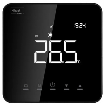 4HEAT Wi-Fi терморегулятор теплого пола Черный Сенсорный (4HEAT AE-3D.WF)