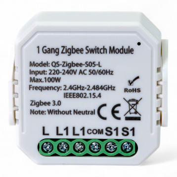 432141 Розумний вимикач Tervix Pro Line ZigBee Switch (1 клавіша), без нуля