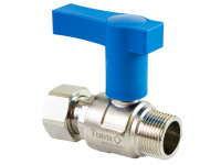 336222 Кран кульовий з американкою для холодної води (синій), 3/4'', латунь, Tervix Pro Line WD