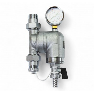 366022 Фільтр поворотний самопромивний з манометром 3/4", латунь, Tervix Pro Line WD