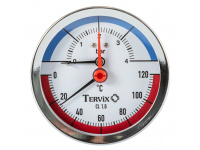 357816 термоманометр Tervix Pro Line 80/0-4 бар, 0-120 С аксіальний, з монтажним клапаном 1/2"