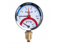 357318 термоманометр Tervix Pro Line 80/0-10 бар, 0-120 С, радіальний, з монтажним клапаном 1/2"