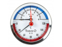 357817 термоманометр Tervix Pro Line 80/0-6 бар, 0-120 С аксіальний, з монтажним клапаном 1/2"