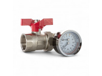 545022 Кран з термоманометром (червона ручка), Tervix