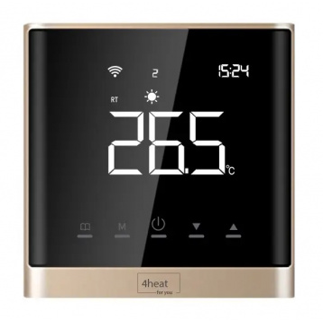 4HEAT Wi-Fi терморегулятор теплої підлоги Золото Сенсорний (4HT.AE668G.WF)