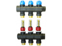 80875 Розподілювач для колектора на 5 контурів з витратоміром