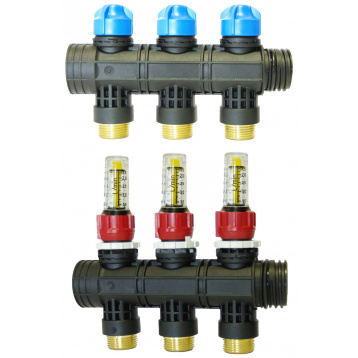 80875 Розподілювач для колектора на 5 контурів з витратоміром