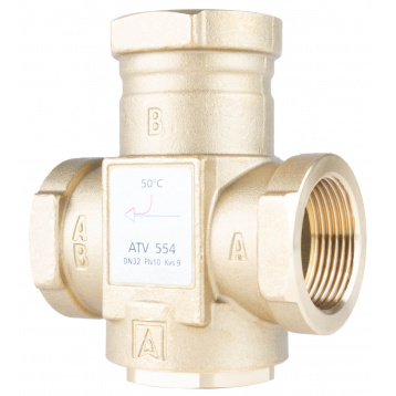 Термический клапан AFRISO ATV 554, DN32, Rp 1¼" 50С Kvs 12, м3/ч (1655410)