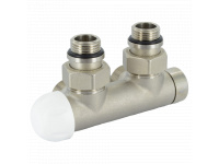 Узел терм. TWIN THERMO НИКЕЛЬ угловой ЛЕВЫЙ 01/2" С x 3/4" EK 50 мм Carlo Poletti Srl (V37112QSBSX) - 1