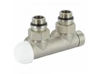 Вузел терм. TWIN THERMO НІКЕЛЬ кутовий ЛІВИЙ 01/2" З x 3/4" EK 50 мм Carlo Poletti Srl (V37112QSBSX) - 1
