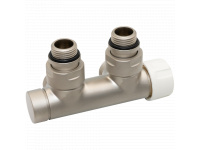 Узел терм. TWIN THERMO SATIN NICKEL угловой ПРАВЫЙ 01/2" С x 3/4" EK 50 мм (V37110LSB) - 1