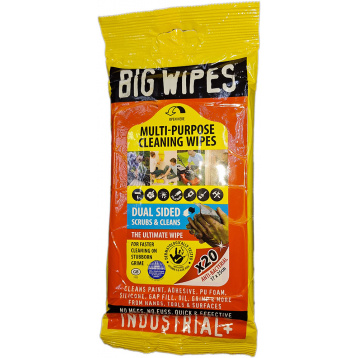 Серветки чистячі промислові 17 см х 25 см упаковка 20 шт BIG WIPES INDUSTRIAL "+" (20230000) - 1