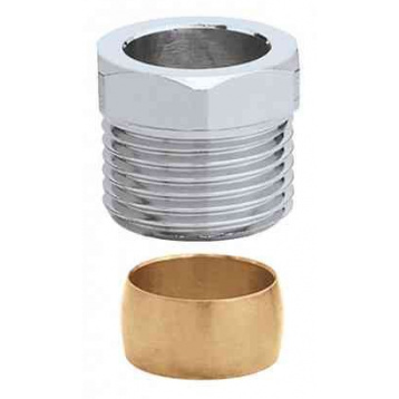 CALEFFI Компресійний фітинг двоконусний d1/2" x d15 (441415) - 1