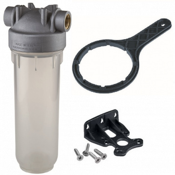 Фильтр-колба антимикробная DP MONO SANIC BG (серая) 1/2" OT (латунь) 10" 45°C 8 bar KIT (SA1380302) - 1