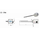 Електричний тен Ø1 1/2" L320 мм 230 V 3,0 кВт Cordivari srl (5240000000053)