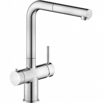 KITCHEN Змішувач для кухні (Inox brushed) з підключенням фільтру NOBILI (LV129117/3VIX)