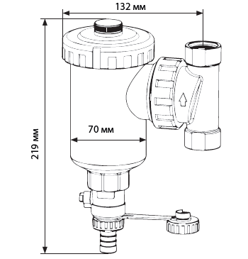 Магнітний проточний фільтр Tervix Pro Line MAGFIL3 3/4’’. Розмір