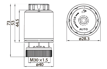 Термопривід Tervix ProLine Egg 2, нормально-закритий, 24В. Розмір