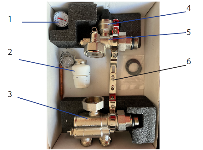 Змішувальний вузол Tervix Pro Line для теплої підлоги без насосу. Опис