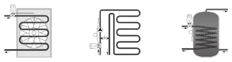 Термоголовка з виносним датчиком М30х1,5, 30-70С Tervix Pro Line TR 2. Схема